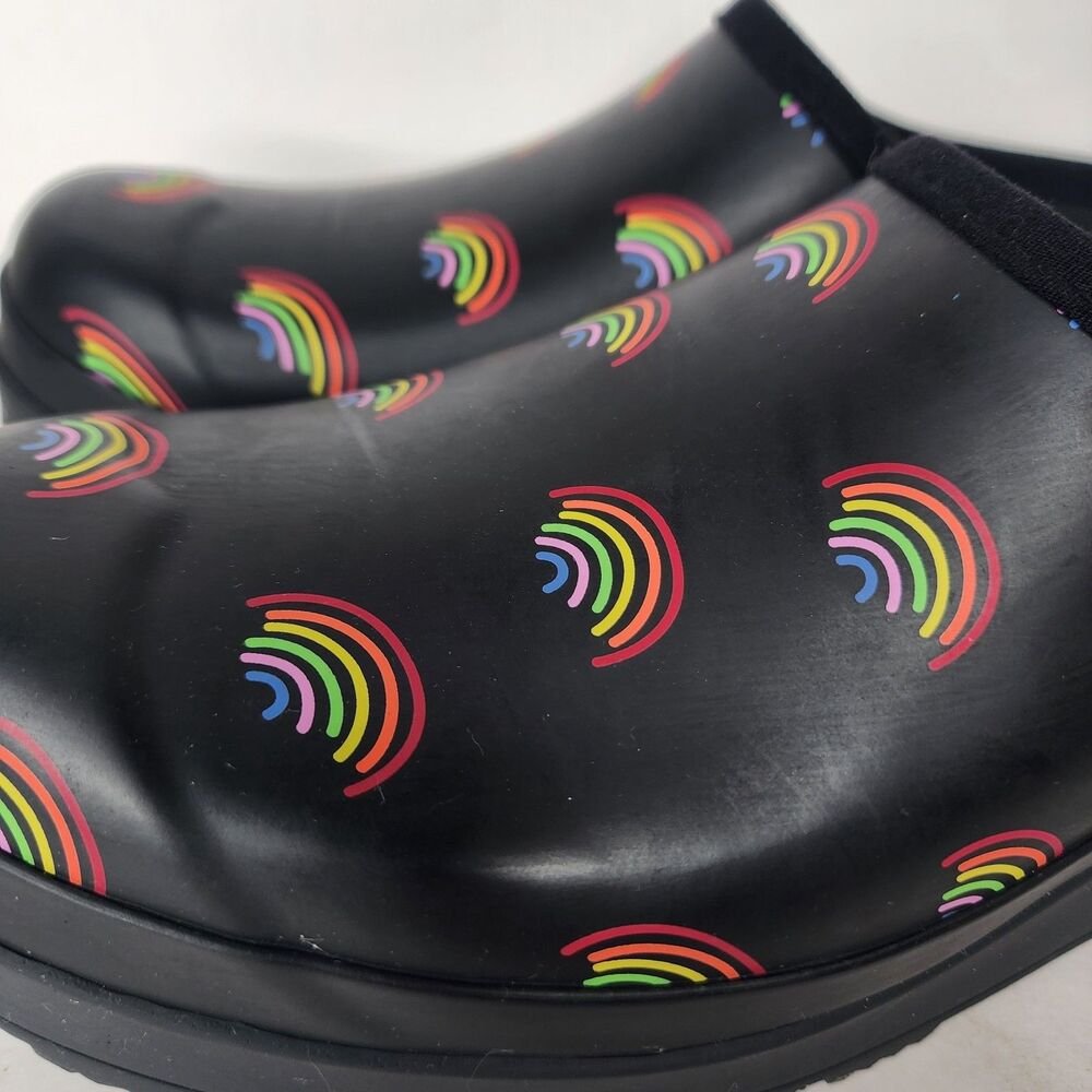 Hunter Play Mini Rainbow Print Clogs Platform Slip On Shoes Womens 10 - Picture 4 of 13